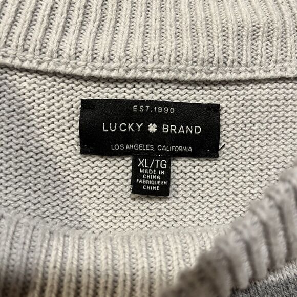 Lucky Brand Women’s Knit Sweater Black Grey White Size XL Soft! - Picture 3 of 6